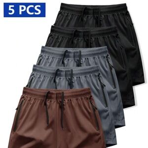 Manfinity Homme 5pcs/Set Men's Spring/Summer Shorts, Sports & Casual Shorts